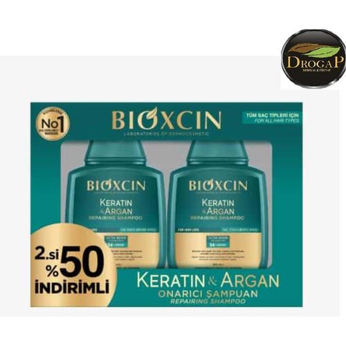 BİOXCIN KERATİN & ARGAN ONARICI ŞAMPUAN 300 ML 2. % 50 İNDİRİMLİ 2 Lİ PAKET